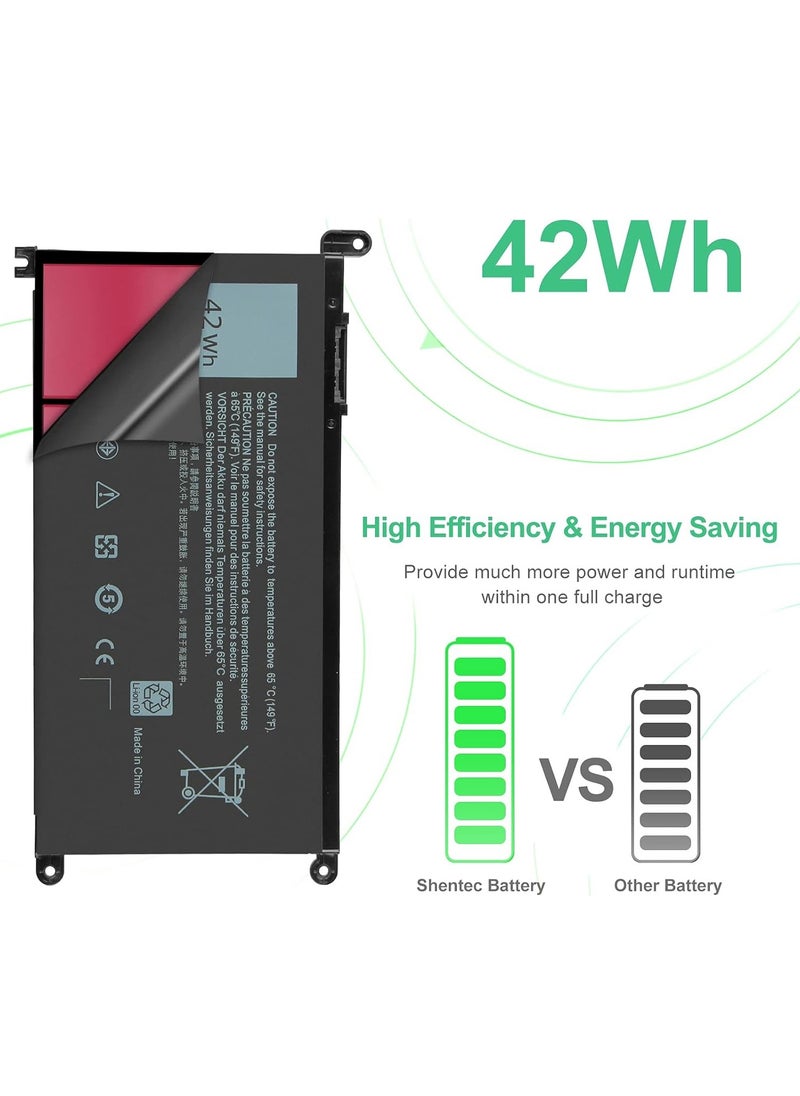Generic Shintech 42Wh Laptop Battery WDXOR WDX0R for Dell Inspiron 13 5368 5378 7368 7378, 14 5482 7472, 15 5567 5570 5578 7569, 17 5767 570 5584, T2JX4 FC92N CYMGM [3 Cell 114V], Lithium.  - Image 5