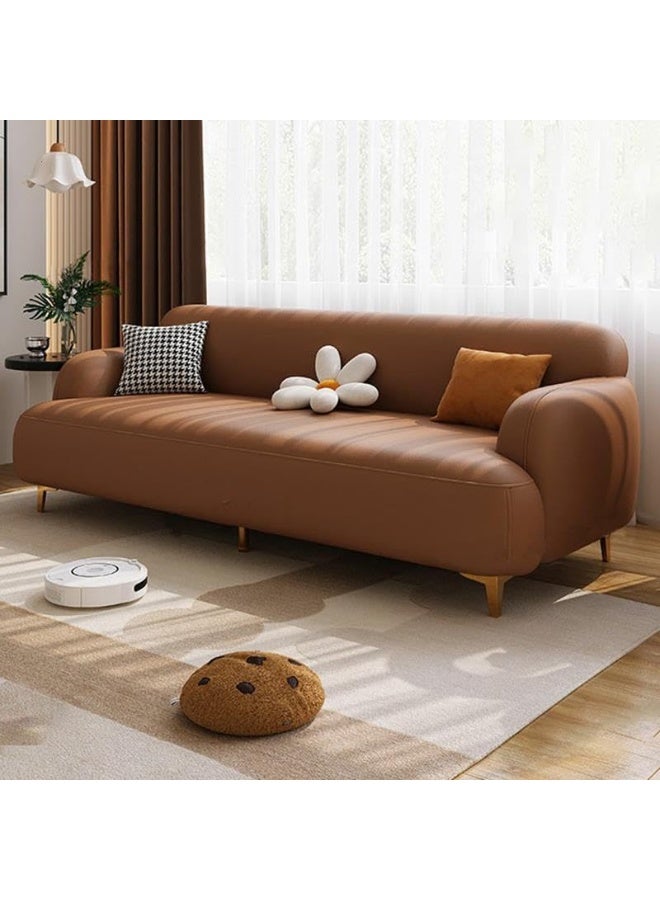 Comfynest Comfynest Glam Wood Frame Anti Cat Scratch Fabric Upholstery Slide Storage Sofa In Solid Color For Women 170 X 80 X 75 Cm Brown 