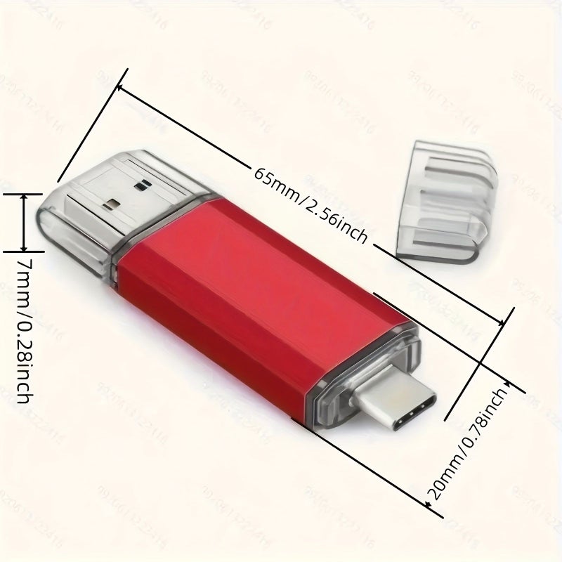 256MB USB C Flash Drive Dual Type C OTG Memory Stick for Android Smartphones Tablets Black - Image 2