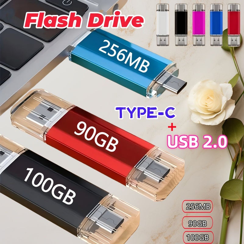 256MB USB C Flash Drive Dual Type C OTG Memory Stick for Android Smartphones Tablets Black - Image 5