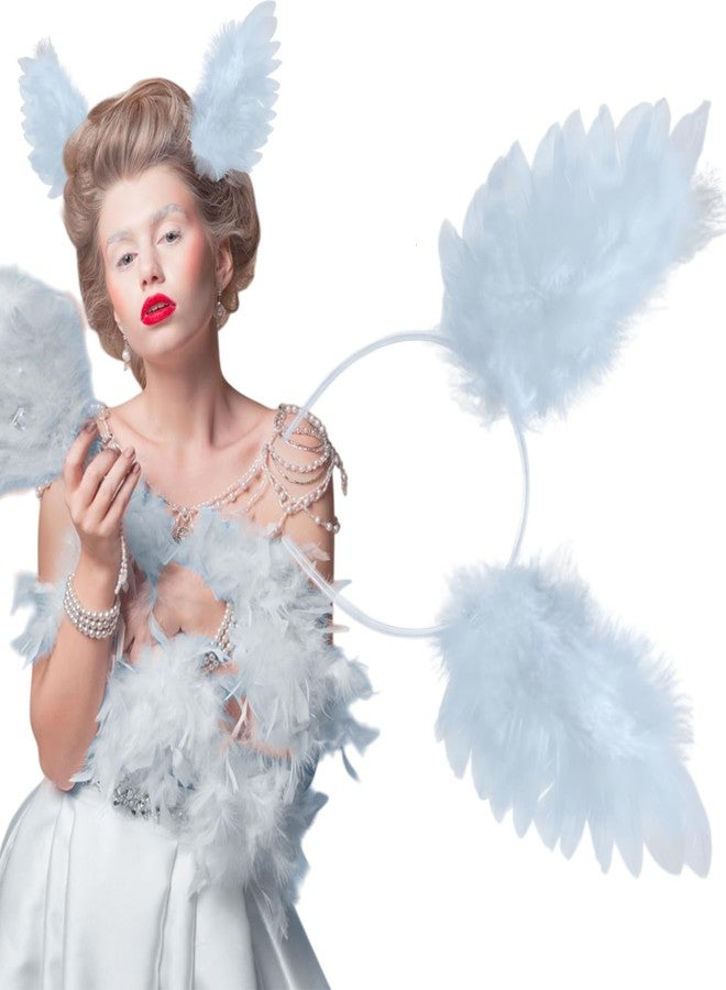 بيسماهير طوق رأس من الريش الأبيض من BASEMMAHER، بتصميم أجنحة ريش البجعة على طراز الباليه، إكسسوارات شعر خيالية، قطعة رأس مثالية للهالوين للنساء، مناسبة للعروس وحفلات الزفاف، أزياء تنكرية، عروض مسرحية، رقص، حفلات صاخبة - Image 1