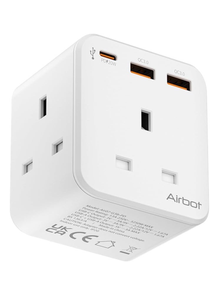 Airbot Airbot Air 3B-PD Extension Socket 3250W 3 Outlets Socket Multi Plug Extension Multi Power Adaptor with USB + Type-C PD  - Image 1