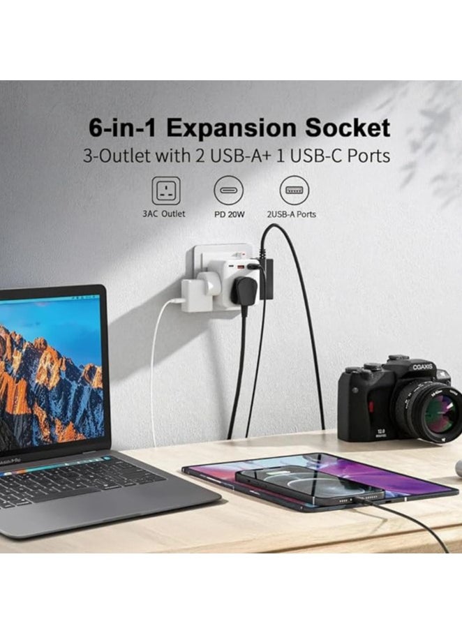 Airbot Airbot Air 3B-PD Extension Socket 3250W 3 Outlets Socket Multi Plug Extension Multi Power Adaptor with USB + Type-C PD  - Image 2