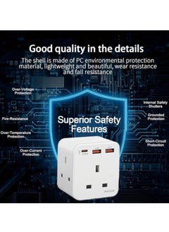 Airbot Airbot Air 3B-PD Extension Socket 3250W 3 Outlets Socket Multi Plug Extension Multi Power Adaptor with USB + Type-C PD  - Image 4