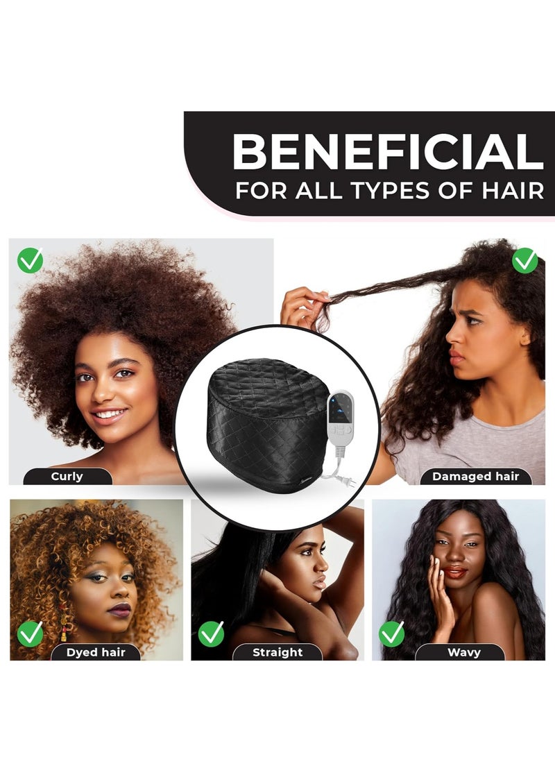 general Hair Steamer for Natural Hair Home Use w/10-level Heats Up Quickly, Heat Cap for Deep Conditioning - Thermal Heat Cap for Black Hair, Great for Deep Conditioner (Black) - Image 2