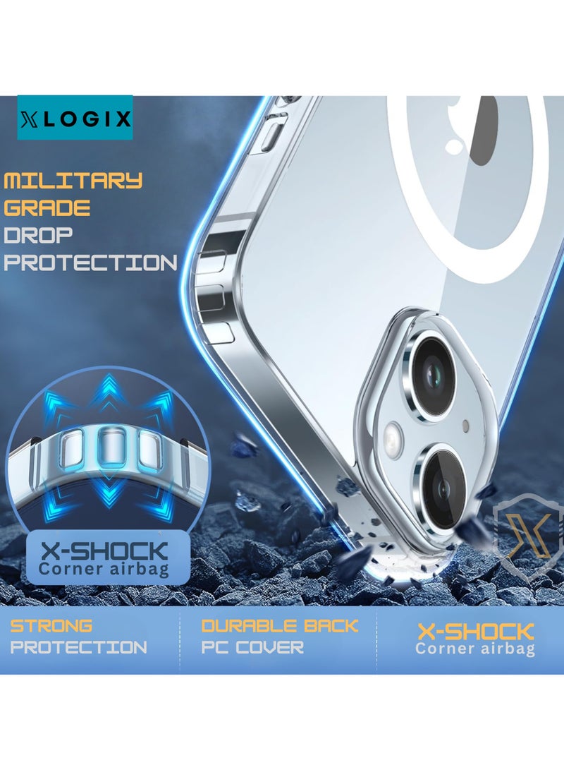 XLogiX Clear Case for iPhone 15 – Slim, Stylish, Transparent Back Cover with MagSafe Compatibility & Shockproof Protection | ClearX Series - Image 2