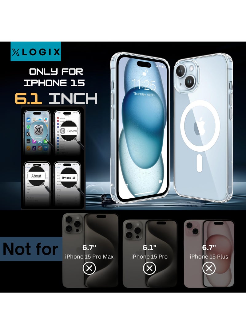 XLogiX Clear Case for iPhone 15 – Slim, Stylish, Transparent Back Cover with MagSafe Compatibility & Shockproof Protection | ClearX Series - Image 5