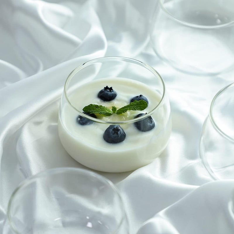 Sizikato 4pcs Clear Glass Dessert Cup 6 Oz Custard Bowl Pudding Cup Oven Safe - Image 2