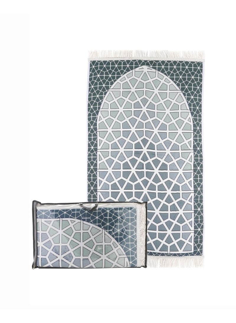 MANASEK Prayer mat padded from Manasek a popular local brand – prayer mat lined with 100% polyester with 3D embroidery with bag - Luxurious and elegant design suitable for gifting - 70X120 - Image 1