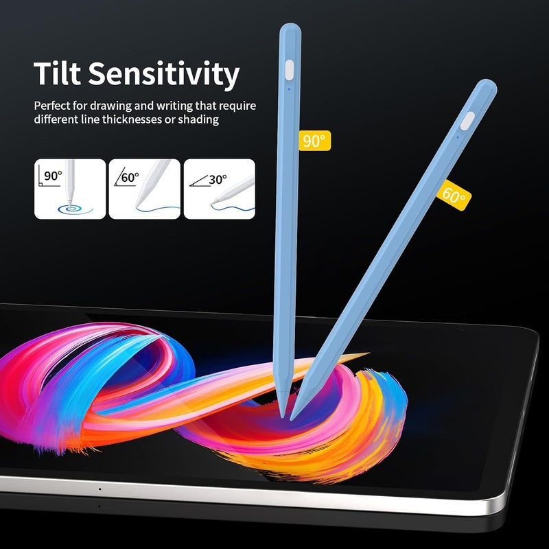 KASTWAVE Blue Stylus Pen for iPad (2018-2025) – USB-C Fast Charging Pencil with Pixel-Perfect Tilt Sensitivity | Compatible with iPad 10th/9th Gen, Pro 13/12.9/11-Inch M4, Air M3/M2, Mini 7th Gen - Image 5