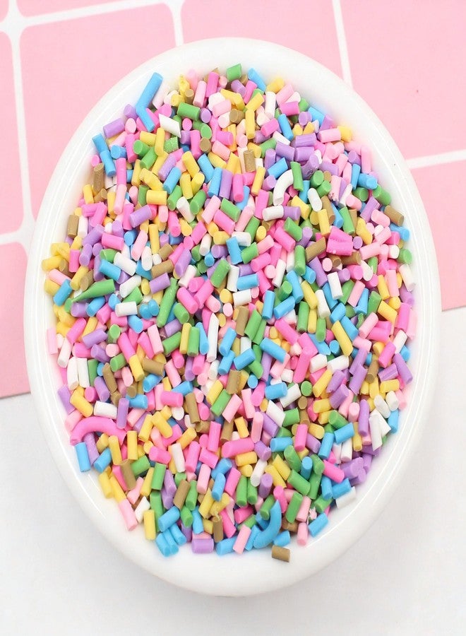 50g Rainbow Fake Sprinkles Resin Sprinkles Fake Candy Sprinkles Clay Sprinkles Polymer Clay Slices for Nail Art DIY Crafts Cake Phone Case
