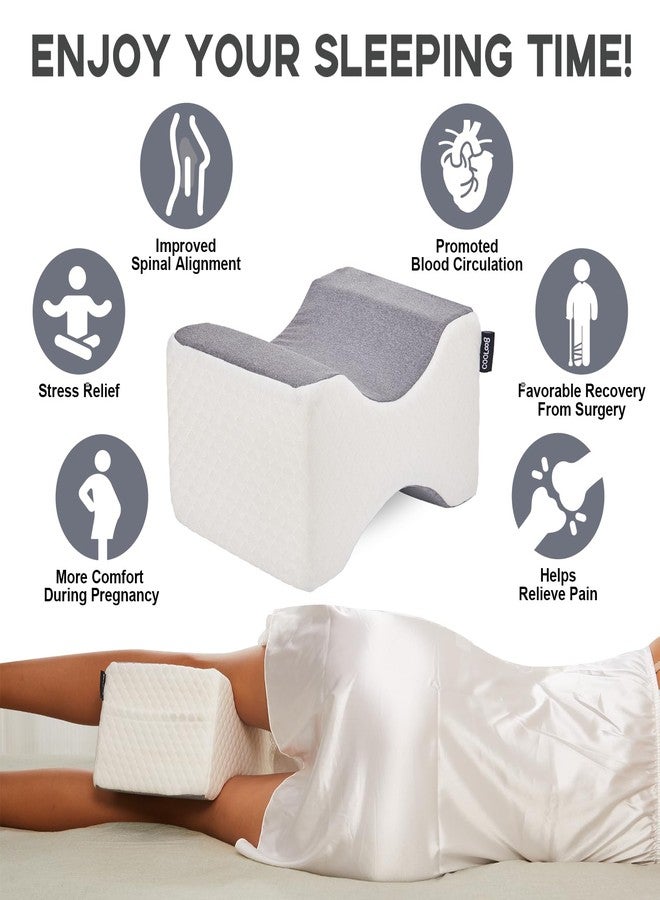 cooloo8 Side Sleeper Pillow, Knee Pillow for Side Sleepers, Smooth Spine Alignment Pillow, Sciatica Pain Relief Pillow (Grey)-2PCS - Image 2