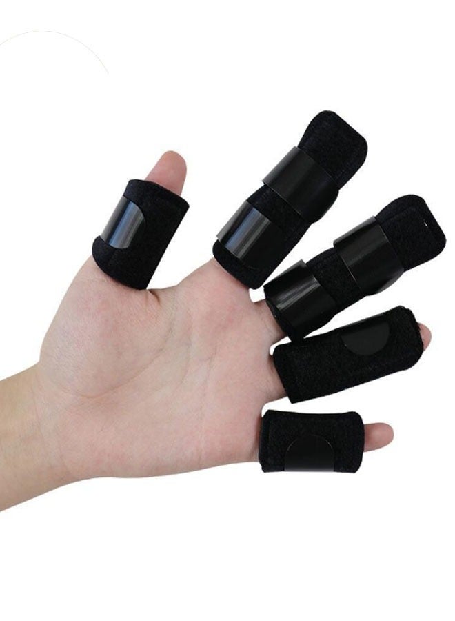 Black 5-piece Finger Splint Sleeve Set for Stability and Comfort - Image 4
