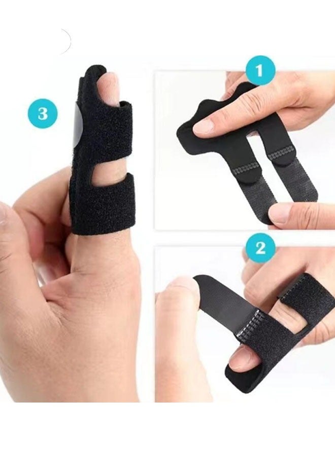 Black 5-piece Finger Splint Sleeve Set for Stability and Comfort - Image 3