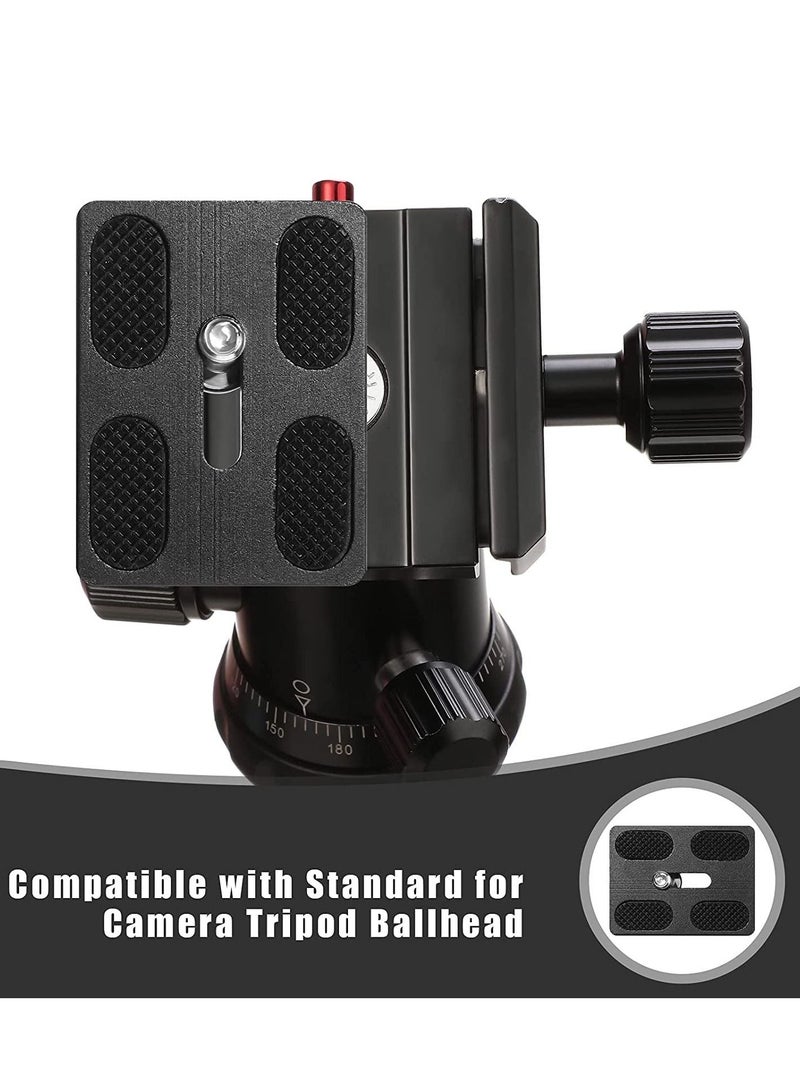 KASTWAVE Camera Quick Release Plate PU50 2Pcs Metal Universal Quick Release Plate with 1/4" Screw, Tripod Mount Plate Universal Standard Fits DSLR Camera Tripod Ball Head (Black)  - Image 4