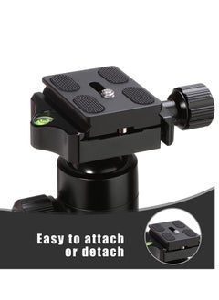 KASTWAVE Camera Quick Release Plate PU50 2Pcs Metal Universal Quick Release Plate with 1/4" Screw, Tripod Mount Plate Universal Standard Fits DSLR Camera Tripod Ball Head (Black)  - Image 3