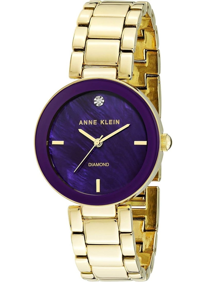 Anne Klein Women's Diamond Dial Bracelet Watch AK1362PRGB - Image 2