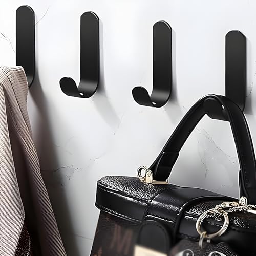 JIALTO 6 pcs Self-Adhesive Waterproof Stainless Steel Hooks: Heavy-Duty Wall Hangers for Bathroom & Kitchen - No Drill Needed, Strong Hold for Coats and Towels (L Hook) - Image 4