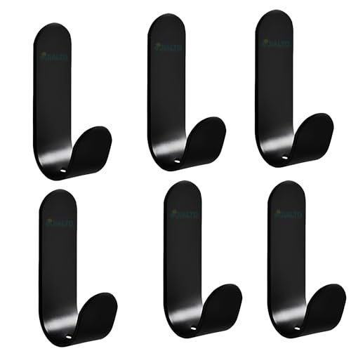 JIALTO 6 pcs Self-Adhesive Waterproof Stainless Steel Hooks: Heavy-Duty Wall Hangers for Bathroom & Kitchen - No Drill Needed, Strong Hold for Coats and Towels (L Hook) - Image 1