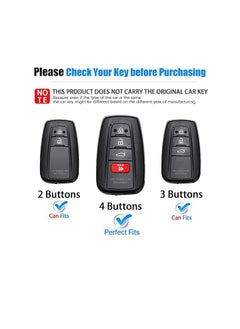 OUYoo OUYoo for Toyota Key Fob Cover with Toyota Keychain, Car Key Fob Case Compatible with Toyota 2018-2024 Camry RAV4 Highlander Avalon C-HR Prius Corolla GT86,With keychain (Silver)  - Image 2