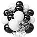 YMSZ Black and White Balloons 50pcs 12 inch Black and White Confetti Balloons for Graduation Theme Party Supplies Wedding Birthday Graduation Party Decorations - Image 2