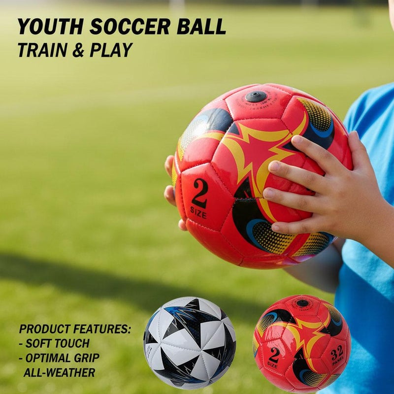 No. 2 PU children's training soccer ball for primary and secondary school students, machine-stitched rubber ball for competitions, youth campus - Image 2