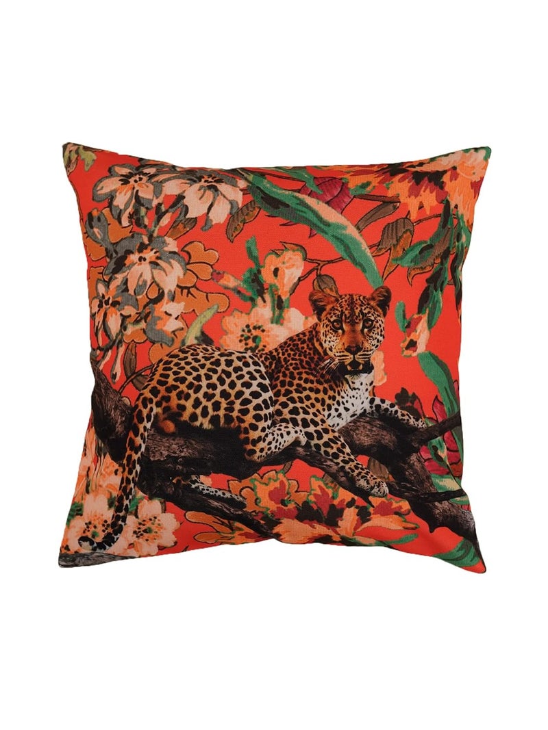 ZEBA World Cushion Cover - Decorative | Sofa, Bedroom, Couch | Polycanvas Animal Printed - Multi - 16x16 inch (40x40 cms) (Pack of 1) - Image 2