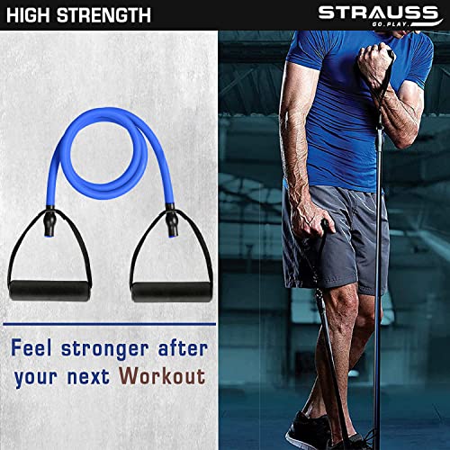 Strauss Toning Tube | Exercise Band for Stretching, Weight Training and Toning | Multipurpose Resistance Tube Band | Suitable for Gym & Home Workout | Ideal for Men & Women (Blue) - Image 5