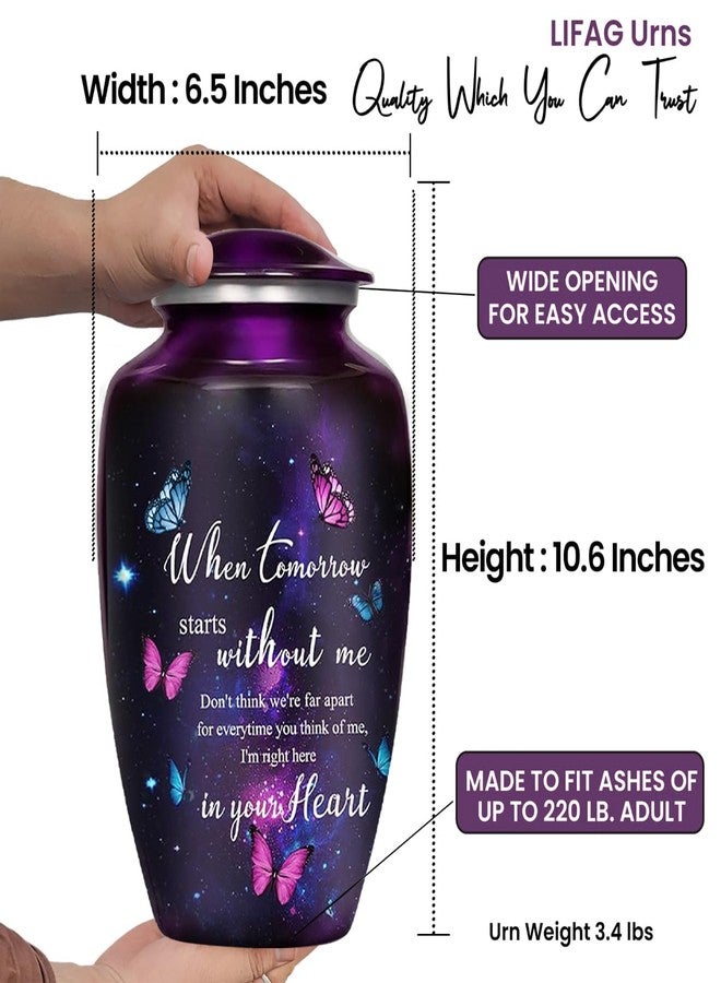 LIFAG Butterfly Urn for Ashes for Women with Sentimental Quote up to 220 lbs - Large - Image 3