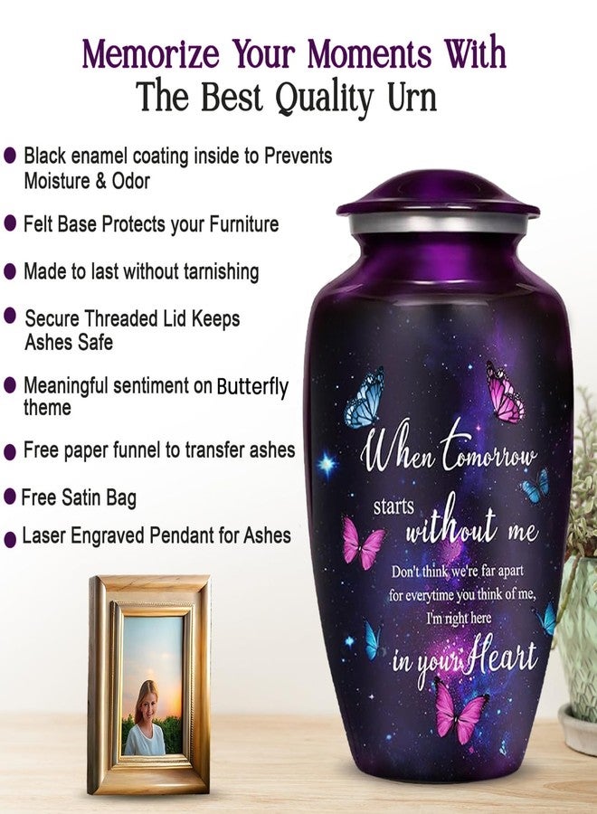 LIFAG Butterfly Urn for Ashes for Women with Sentimental Quote up to 220 lbs - Large - Image 4