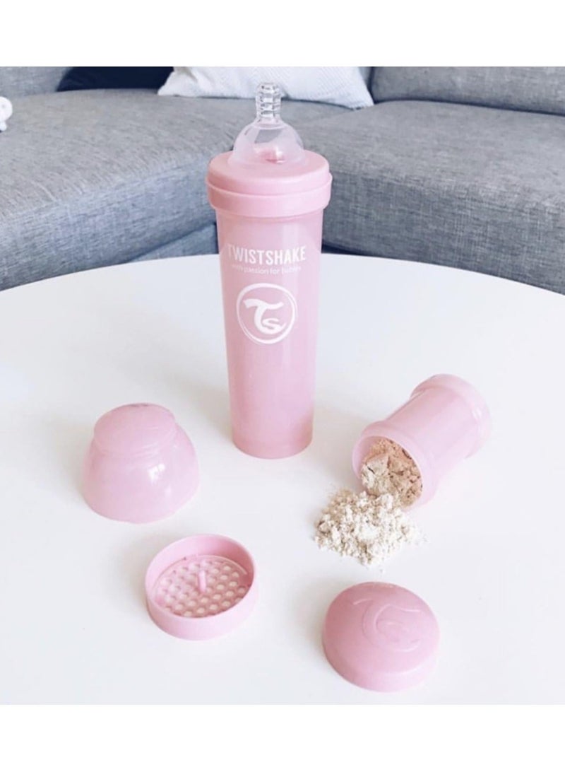 TWISTSHAKE Twistshake Anti-Colic Feeding Bottle 330 ml - Pastel Pink - Image 3