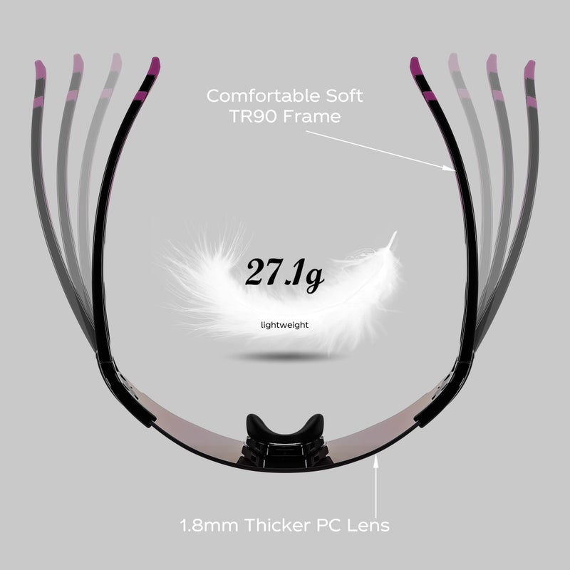 FEISEDY Rimless Sports Sunglasses for Men Women Tr90 Frame for Cycling Fishing Running B0116 - Image 4