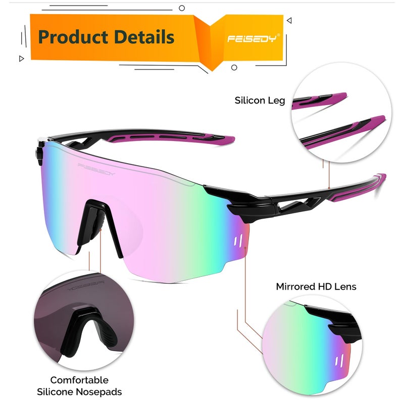 FEISEDY Rimless Sports Sunglasses for Men Women Tr90 Frame for Cycling Fishing Running B0116 - Image 5