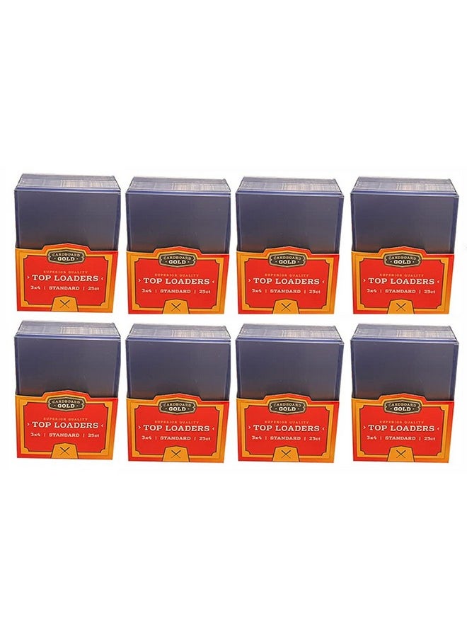 Cardboard Gold - Top Loaders For Cards (8 Packs Of 25Ct) Premium Baseball Card Protectors Sports Card Holder Hard Plastic Card Sleeves Trading Card Case Card Protector For Toploaders Storage - Image 1