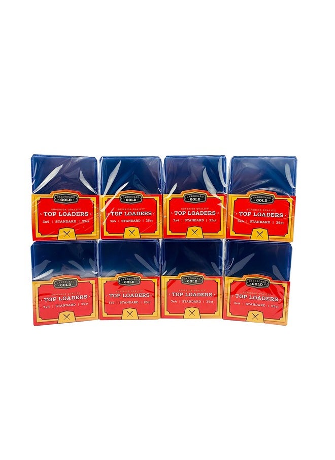Cardboard Gold - Top Loaders For Cards (8 Packs Of 25Ct) Premium Baseball Card Protectors Sports Card Holder Hard Plastic Card Sleeves Trading Card Case Card Protector For Toploaders Storage - Image 1