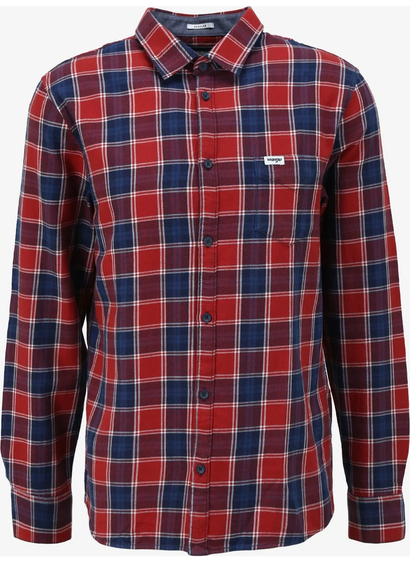 Wrangler Regular Fit Red Men's Shirt W5A9R50 Long Sleeve Shirt