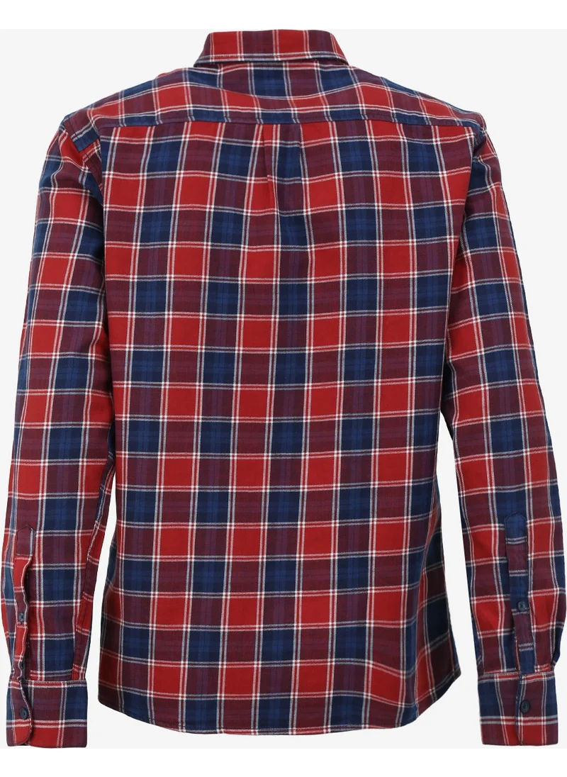 رانجلر Regular Fit Red Men's Shirt W5A9R50 Long Sleeve Shirt