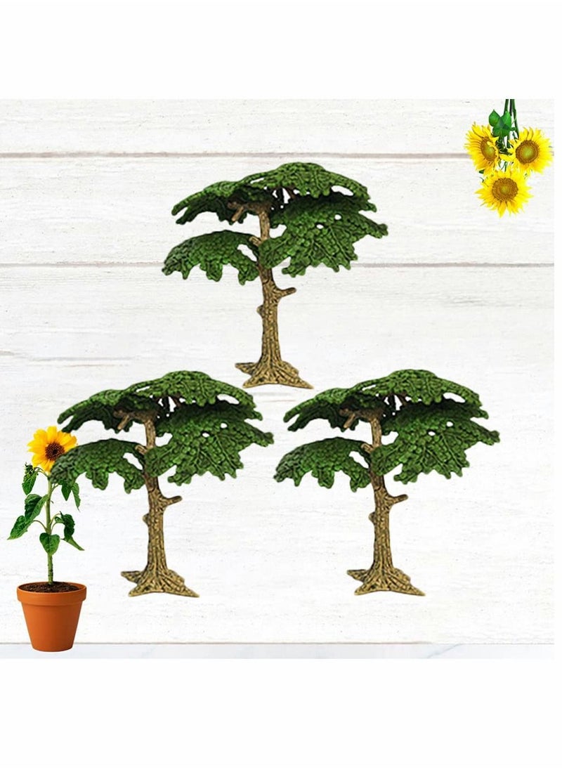 SYOSI - Tree Model Artificial Fake Mini Miniature Trees Train Railways Landscape Scenery Decoration Pine Cypress for DIY Craft 3pcs - Image 1