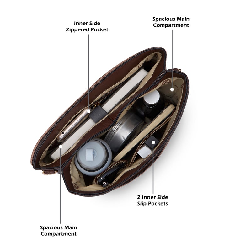 Lavie Luxe Women's Mono Marsh25 Satchel Handbag (Choco) - Image 3