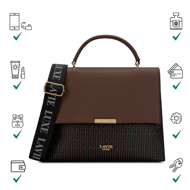 Lavie Luxe Women's Mono Marsh25 Satchel Handbag (Choco) - Image 5