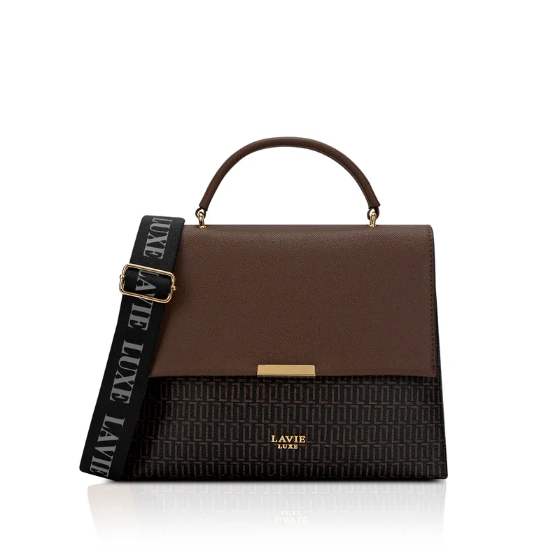 Luxe Women's Mono Marsh25 Satchel Handbag (Choco)