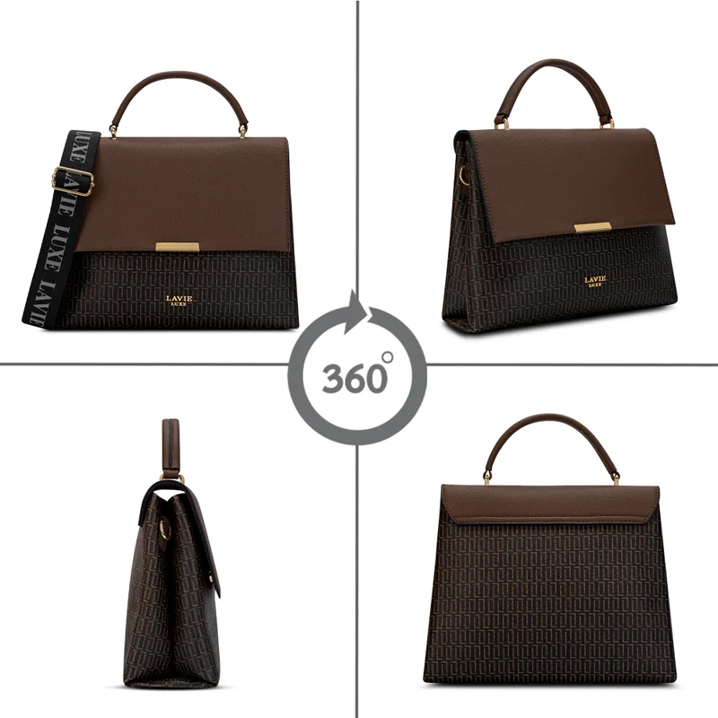 Lavie Luxe Women's Mono Marsh25 Satchel Handbag (Choco)