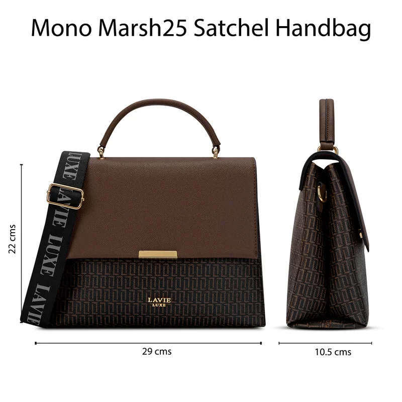 Lavie Luxe Women's Mono Marsh25 Satchel Handbag (Choco)