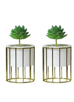 AIWANTO 2 Pcs Artificial Decoration Flower Pots Decor Home Table Flower Hanging Flower Pots Artificial  - Image 1