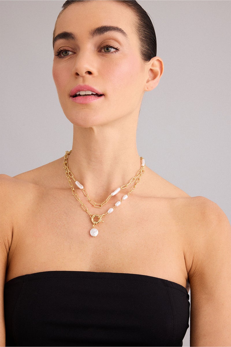 DeFacto Gold Woman Woman 2 Piece Necklace Set Casual - Image 1