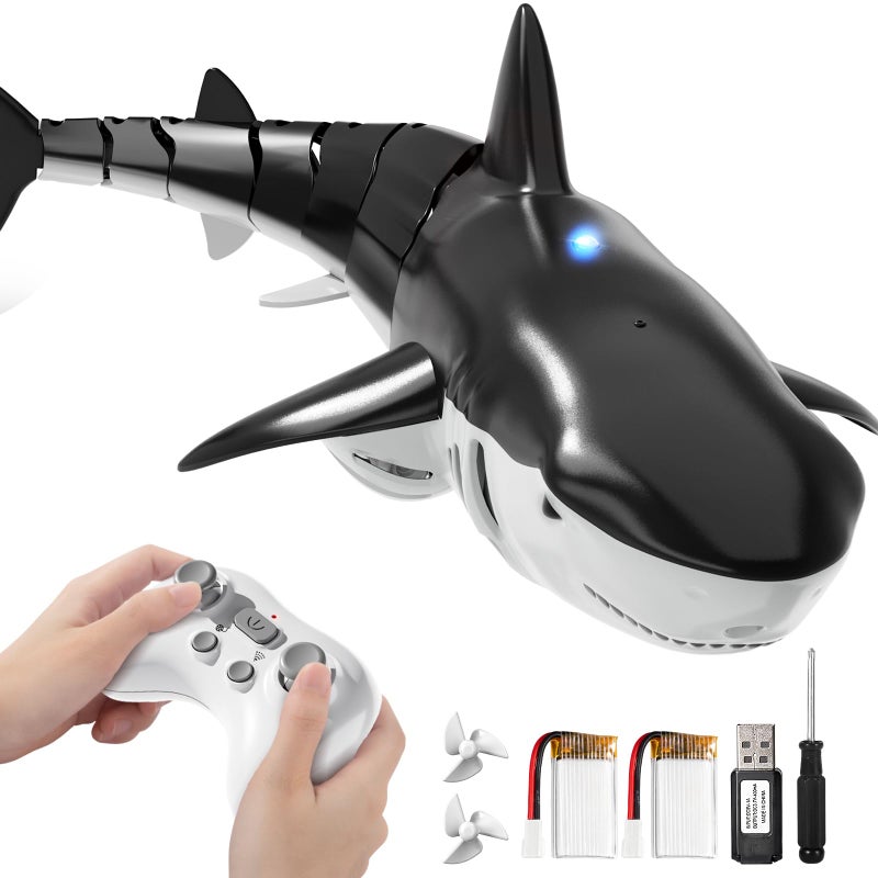 JUKUDAHU 24Ghz Remote Control Shark Toys for Kids 6 7 8 Years Old 118 Scale High Simulation Shark for Pool Bath Toys for Toddlers Electronic RC Sea Animal Outdoor Water Gifts - Image 3