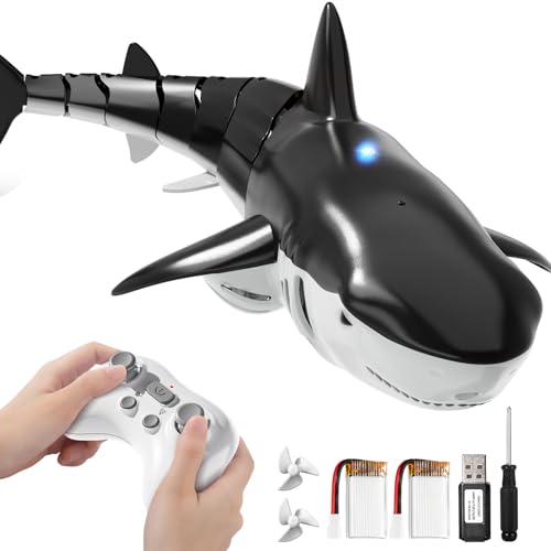 JUKUDAHU 24Ghz Remote Control Shark Toys for Kids 6 7 8 Years Old 118 Scale High Simulation Shark for Pool Bath Toys for Toddlers Electronic RC Sea Animal Outdoor Water Gifts - Image 1