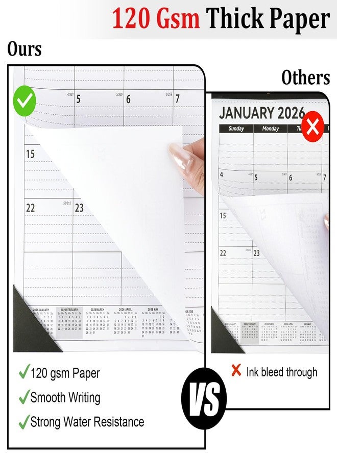 PEASUG Desk Calendar 2026-2027, 14" X 11" Desktop Calendar 2026-2027, 18 Months Calander Runs from Jan. 2026 to Jun. 2027, Academic Monthly Planner for Home School Office (White and Black) - Image 5