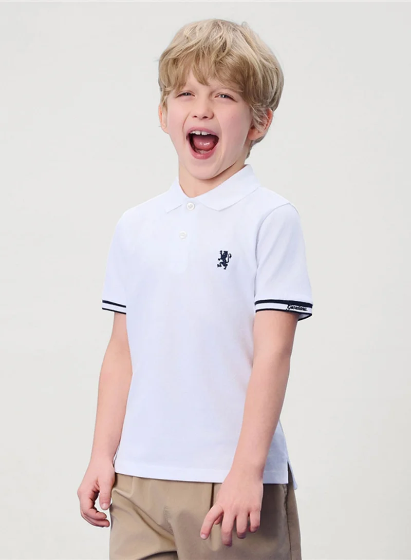 GIORDANO  Kid's Slim Pique Polo with Flat Knit Collar & Embroidery  | Best Price UAE