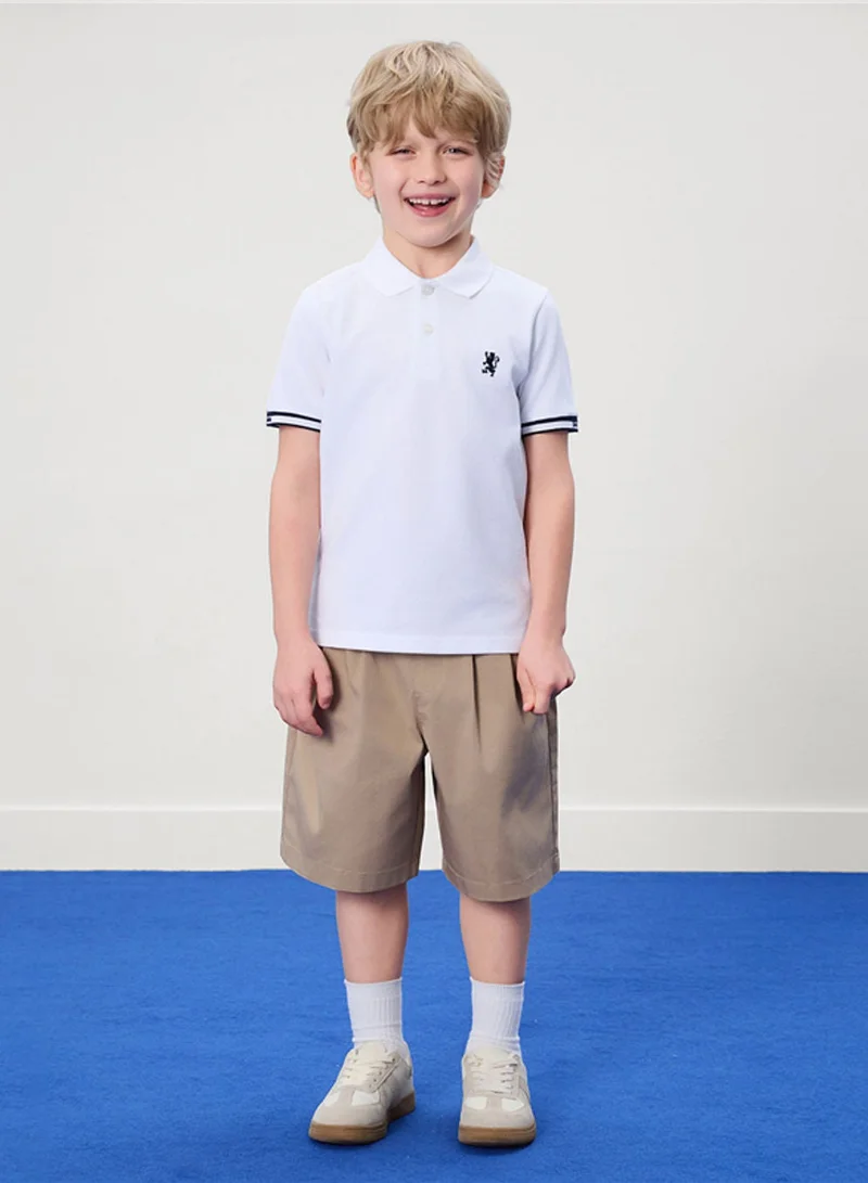GIORDANO  Kid's Slim Pique Polo with Flat Knit Collar & Embroidery  | Best Price UAE